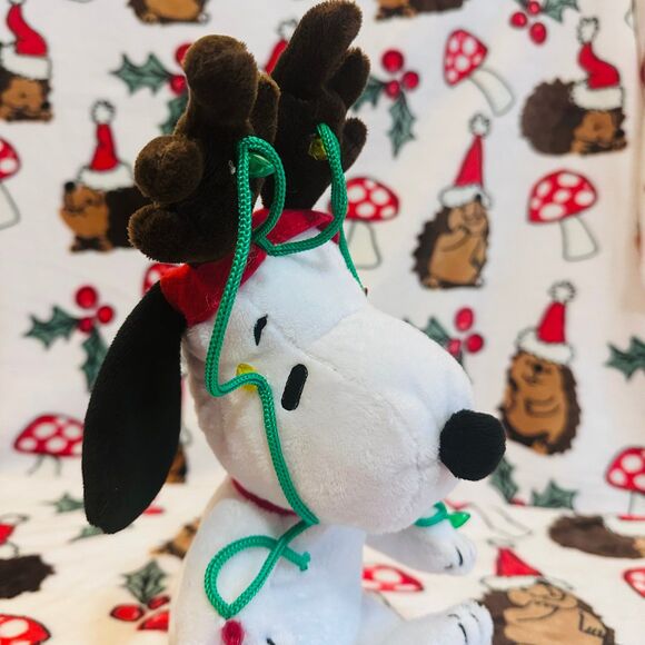 Peanuts Christmas Animated Reindeer Snoopy Plush - Picture 3 of 8